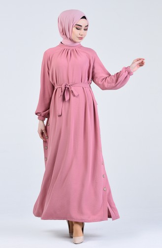 فستان زهري باهت 0368-03