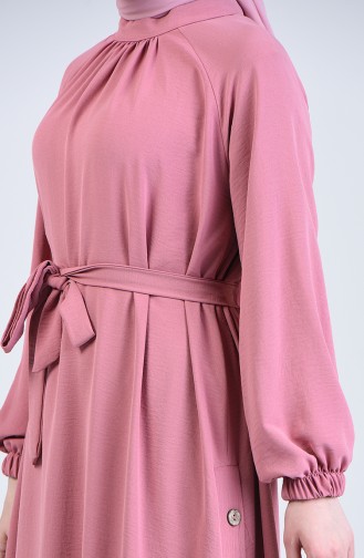 Robe Hijab Rose Pâle 0368-03