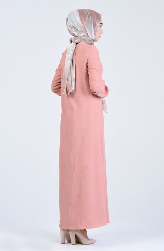 Beige-Rose Hijab Kleider 1385-02