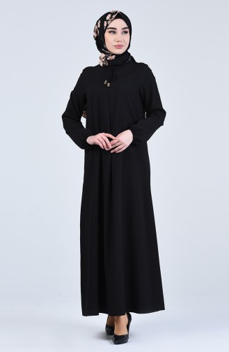 Schwarz Hijab Kleider 1385-04