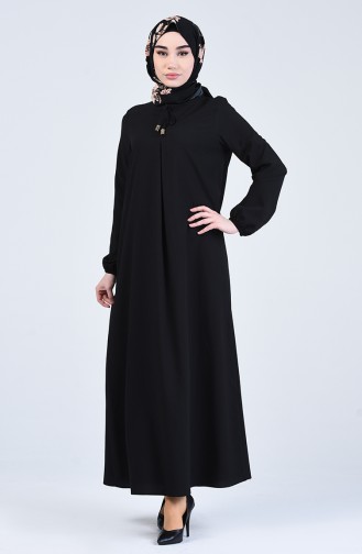 Schwarz Hijab Kleider 1385-04