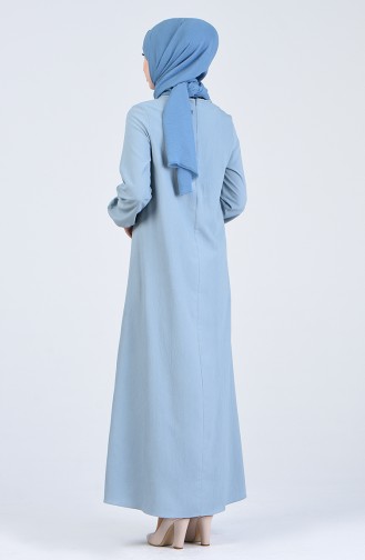 Robe Hijab Bleu Bébé 1385-07