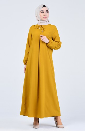 فستان أصفر خردل 1385-09