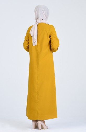 Senf Hijab Kleider 1385-09