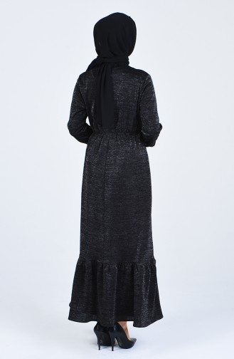 Schwarz Hijab Kleider 3027-01