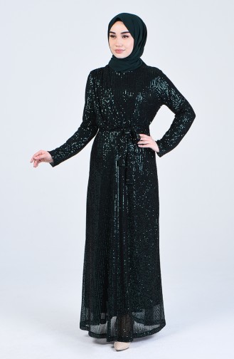 Smaragdgrün Hijab-Abendkleider 3021-03