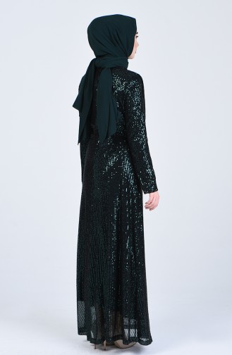 Smaragdgrün Hijab-Abendkleider 3021-03