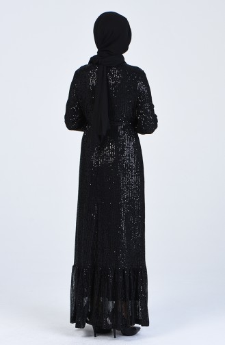 Schwarz Hijab-Abendkleider 3022-01