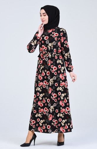 Patterned Dress 0367-01 Black 0367-01