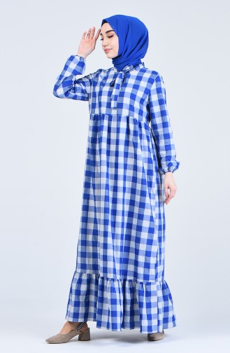 Pleated Dress 1388-03 Blue 1388-03