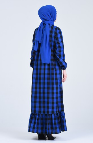 Saks-Blau Hijab Kleider 1388-06