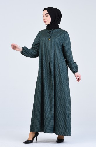 Khaki Hijab Kleider 1389-01