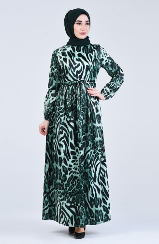 Smaragdgrün Hijab Kleider 2128A-02