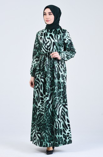 Smaragdgrün Hijab Kleider 2128A-02