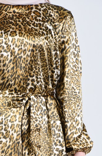 Leopard Print Belted Dress 2124-03 Mink 2124-03
