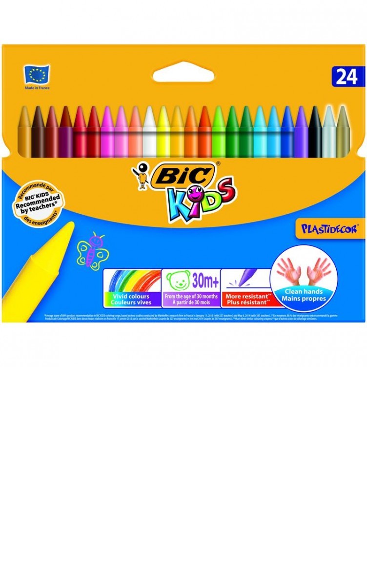 Bic Plastidecor 24 Renk Pastel Boya 8297721 Sefamerve
