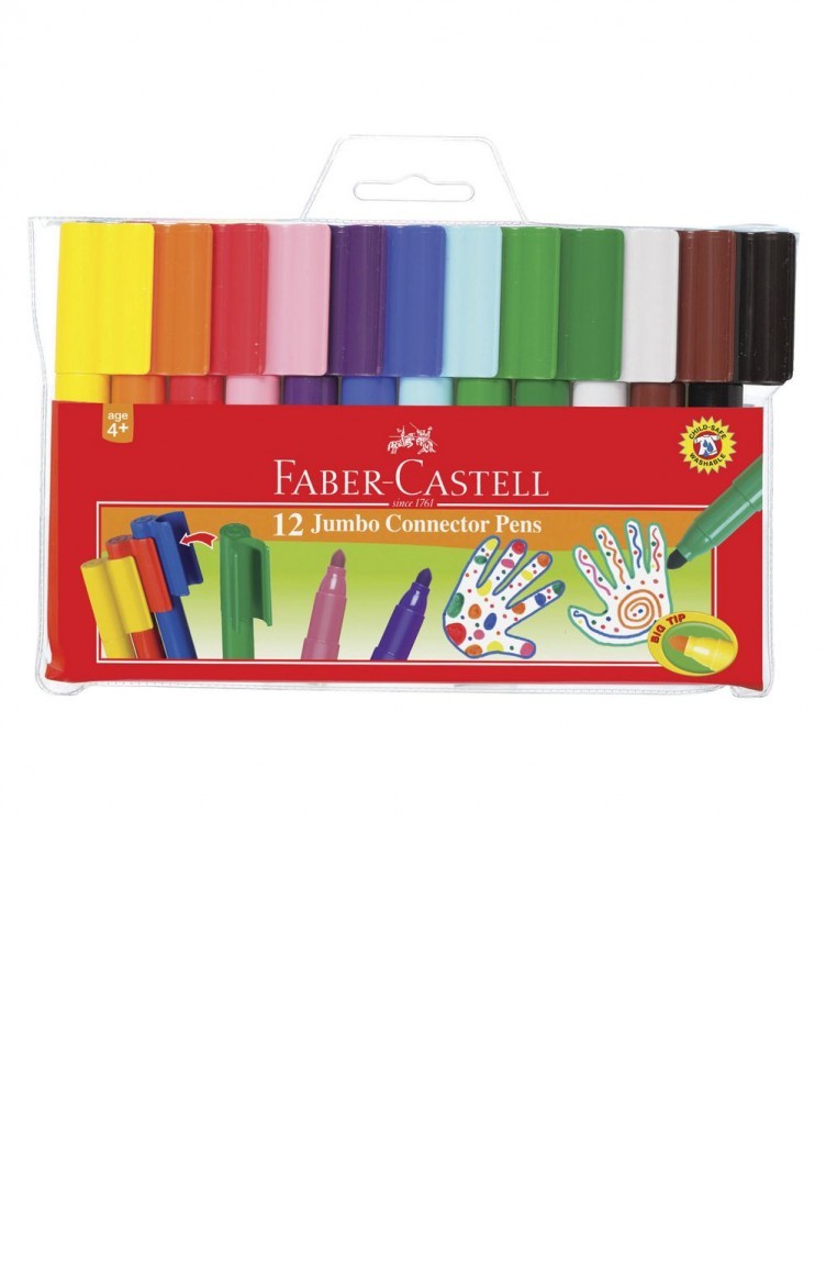 Faber 12 Renk Eglenceli Jumbo Keceli Kalem 662120 Sefamerve