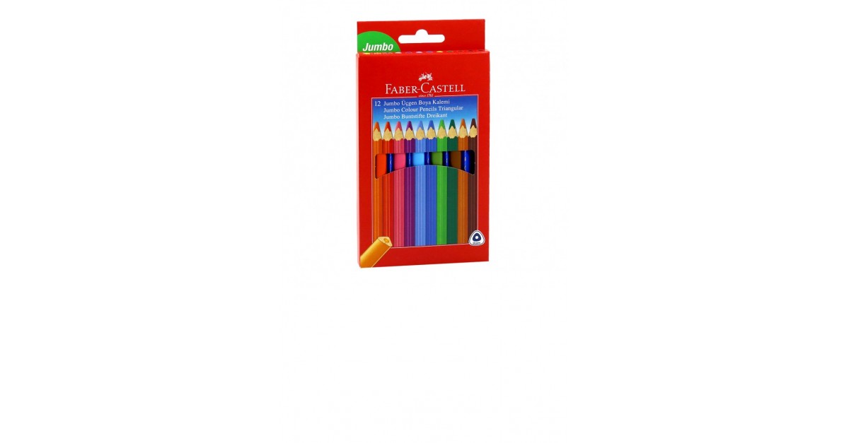 Faber 12 Renk Jumbo Ucgen Kuru Boya 1116615 Sefamerve