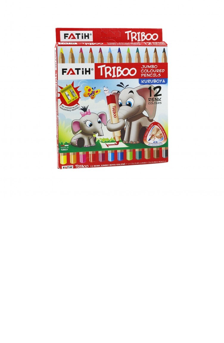 Fatih 12 Renk Triboo Jumbo Kuru Boya Kalemi 33426 Sefamerve