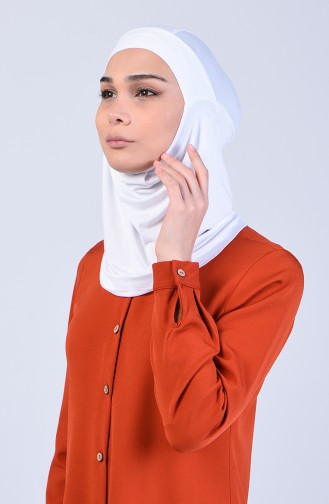 Sefamerve Hijab Gesichtsabdeckung Bonnet 8802-06 Weiss 8802-06