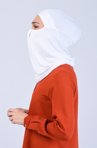 Sefamerve Hijab Gesichtsabdeckung Bonnet 8802-06 Weiss 8802-06