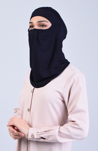 Sefamerve Hijab Gesichtsabdeckung Bonnet 8802-04 Dunkelblau 8802-04