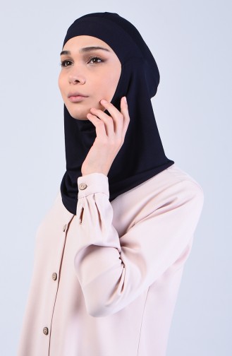 Sefamerve Hijab Gesichtsabdeckung Bonnet 8802-04 Dunkelblau 8802-04