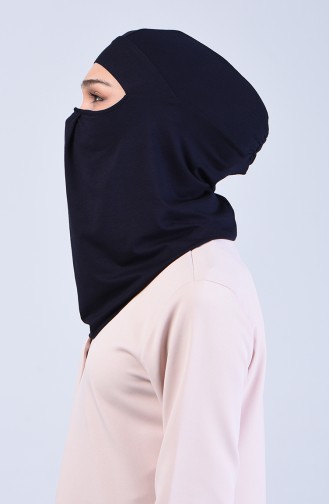 Sefamerve Hijab Gesichtsabdeckung Bonnet 8802-04 Dunkelblau 8802-04