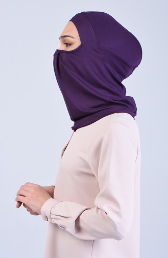 Sefamerve Hijab Gesichtsabdeckung Bonnet 8802-07 Violett 8802-07