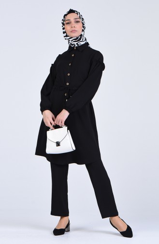 Aerobin Fabric Tunic Trousers Double Suit 2050-04 Black 2050-04