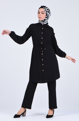 Aerobin Fabric Tunic Trousers Double Suit 2050-04 Black 2050-04
