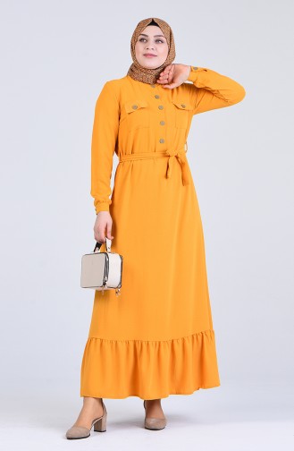 فستان أصفر خردل 8017-01