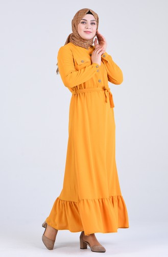 فستان أصفر خردل 8017-01
