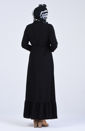 Schwarz Hijab Kleider 8017-03
