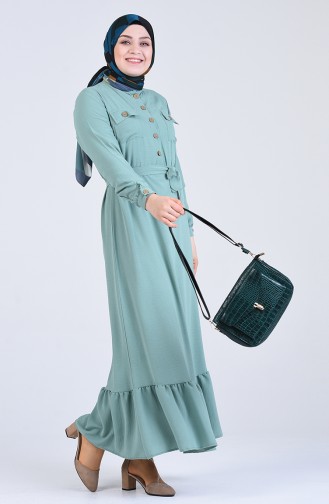 Robe Hijab Vert noisette 8017-04