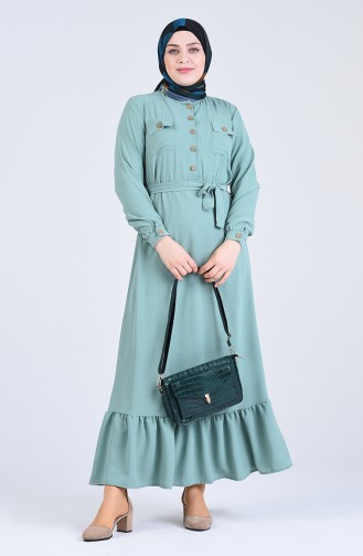 Plus Size Aerobin Fabric Pocket Dress 8017-04 Sea Green 8017-04