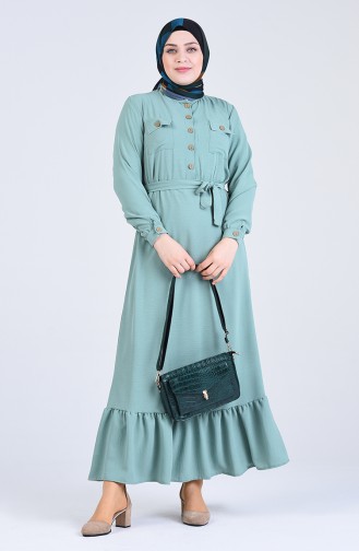 Robe Hijab Vert noisette 8017-04