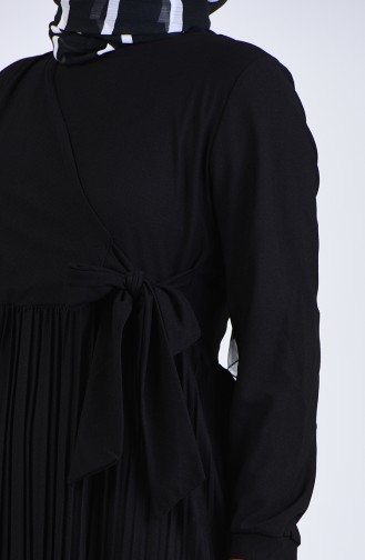 Schwarz Hijab Kleider 8024-03