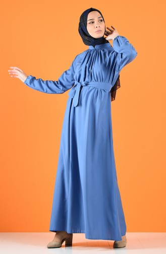 Indigo Hijab Dress 10143-