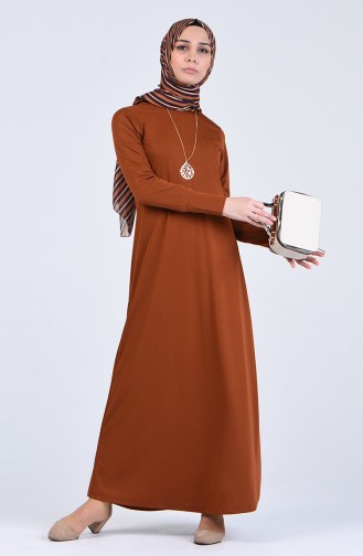 Tan Hijab Dress 3049-03