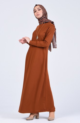 Tan Hijab Dress 3049-03