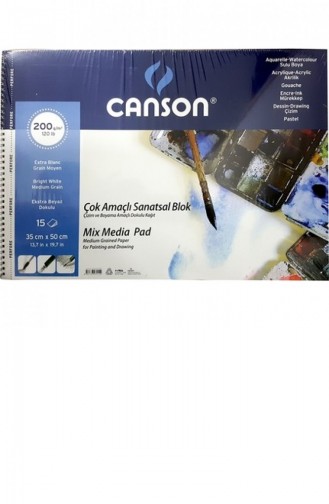 Canson 35X50 15 Yp Çok Amaçlı Resim Blok 200 Gr