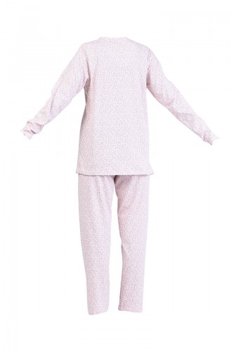 Dantel Detaylı Pijama Takım 9015-01 Pembe