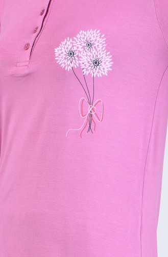 Düğmeli Uzun Kollu Pijama Takım 2008-01 Koyu Lila