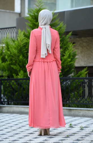 Onion Peel Hijab Evening Dress 8107-12