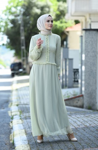 Geknöpftes Abendkleid 8107-06 Wassergrün 8107-06