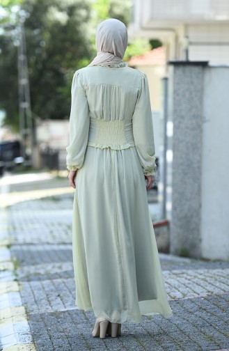 Sea Green Hijab Evening Dress 8107-06