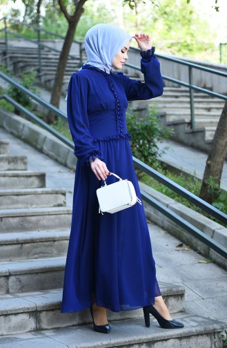 Purple Hijab Evening Dress 8107-14