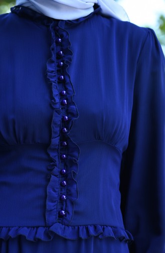 Purple Hijab Evening Dress 8107-14