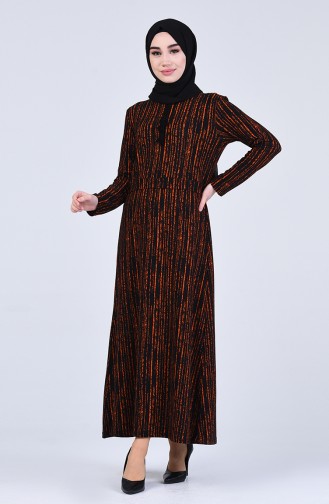 Ziegelrot Hijab Kleider 0221-01